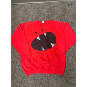 Fully‎ Laced Red Monster Graphic Crewneck RAH! Sweatshirt Adult Large Vintage
